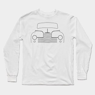 Jowett Javelin 1940s-1950s classic British car black outline graphic Long Sleeve T-Shirt